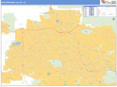 San Fernando Valley Metro Area Digital Map Basic Style